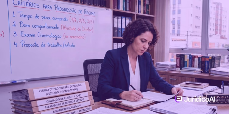 Saiba o que é a progressão de regime, quais são os requisitos objetivos e subjetivos, os percentuais de cumprimento da pena e as regras aplicáveis na execução penal.
